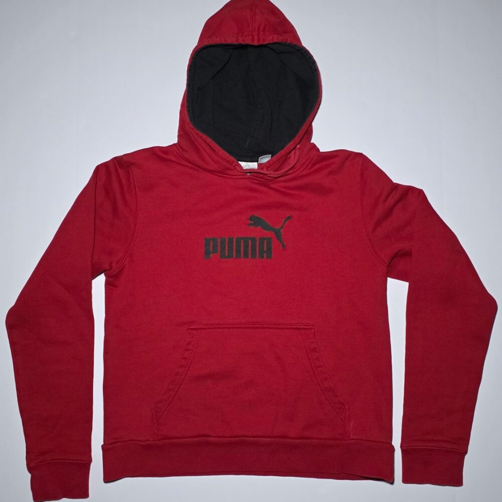 Puma Youth Boys Red and Black Pullover Hoodie Size Small